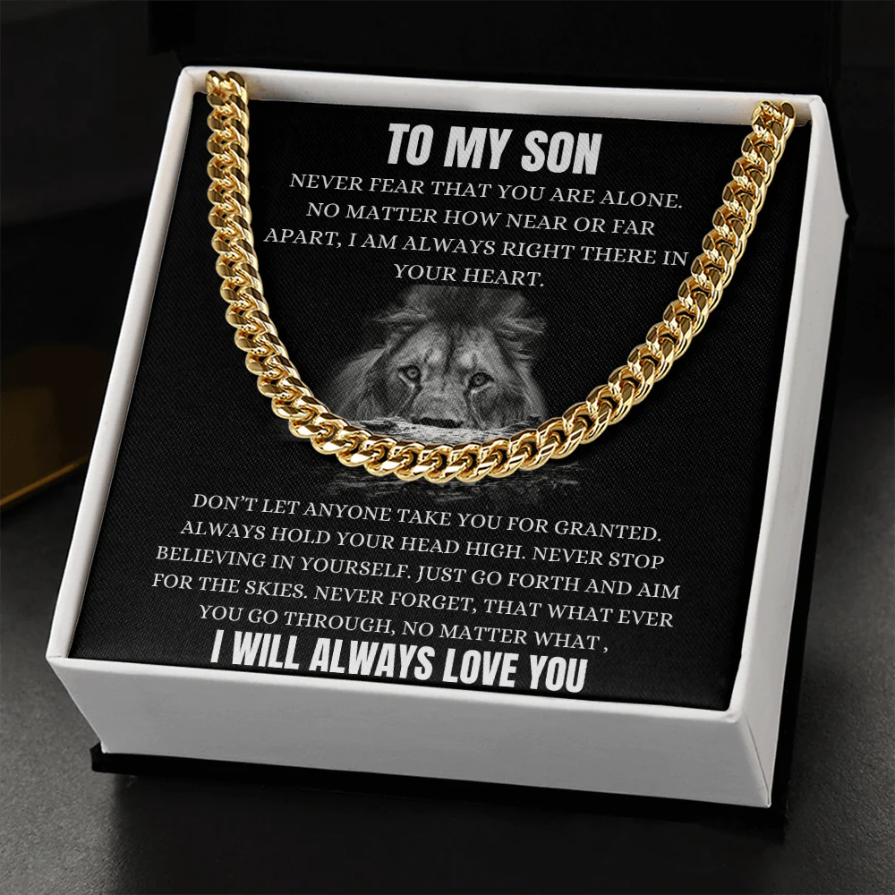To My Son Cuban Link Chain